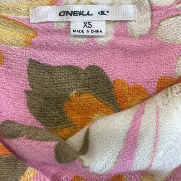 O'NEILL PINK FLORAL MIDI DRESS-XS - Picture 6 of 16